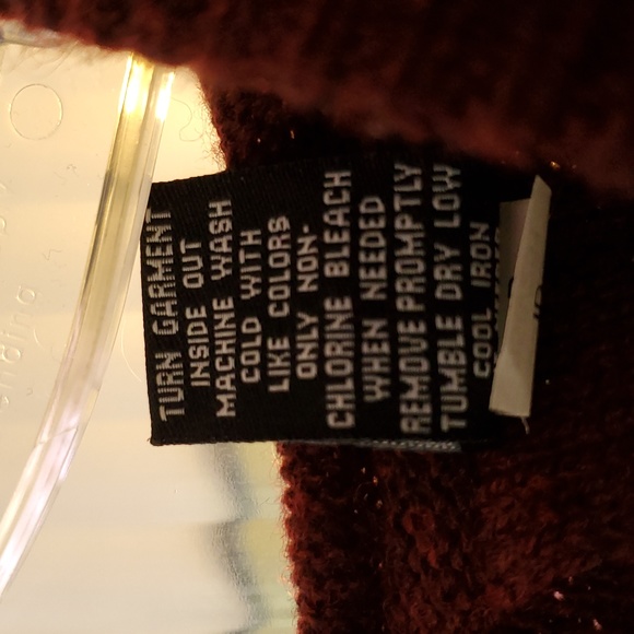 Moda International Cocoon Zip Up Hooded Sweater Burgundy size M - Picture 5 of 11